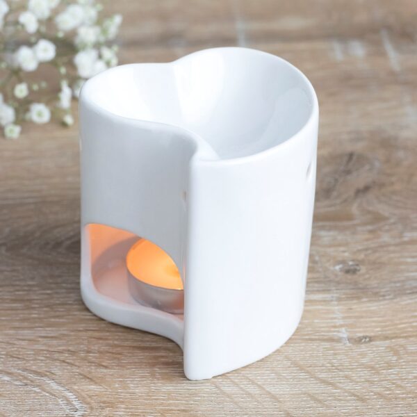 White Heart Oil Burner - Spiritual Home Decor