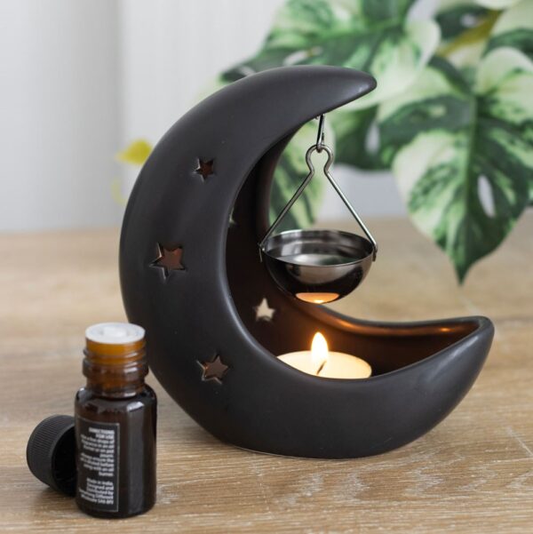 OB_44825.jpg Black Crescent Moon Hanging Oil Burner - Spiritual Home Decor