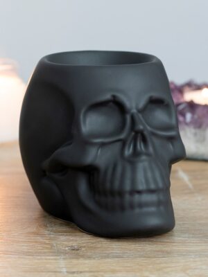 Black Skull Oil Burner - Spiritual Home Decor