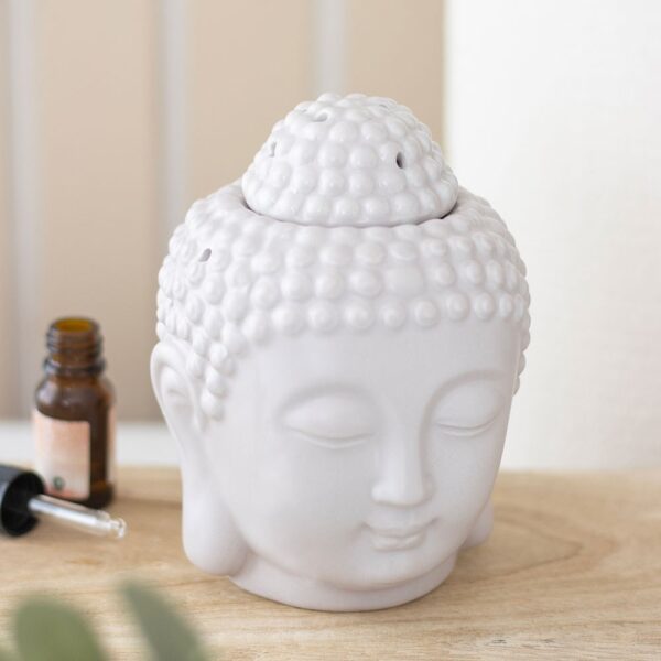 OB_50130.jpg Small Grey Buddha Head Oil Burner - Meditation Decor