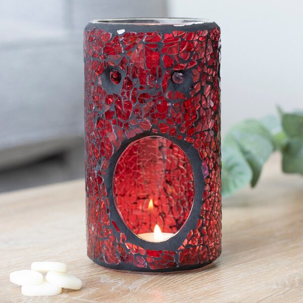 OB_66530.jpg Red Pillar Crackle Glass Oil Burner and Wax Warmer - Spiritual Home Decor