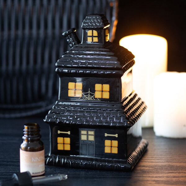 Black Haunted House Oil Burner and Wax Warmer - Aromatherapy