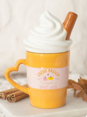 Fresh Brewed Pumpkin Spice Latte Lidded Mug - Ceramic Mug