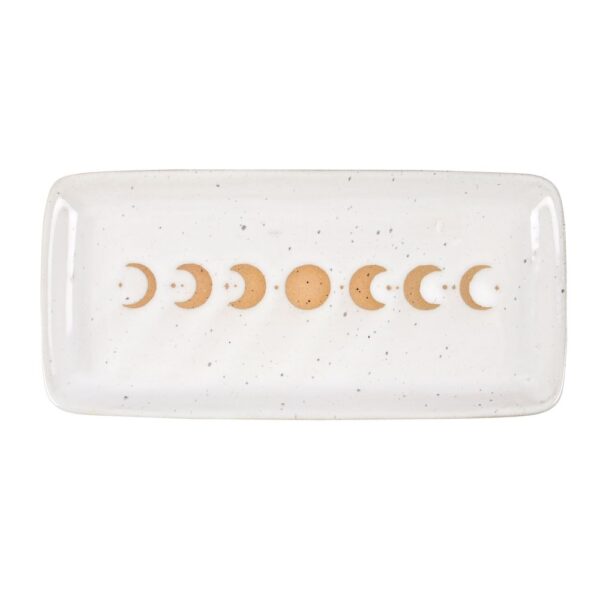 17cm Moon Phase Ceramic Trinket Tray - Spiritual Home Decor