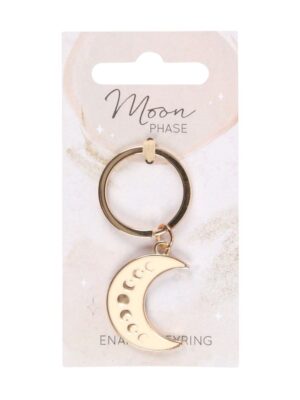 Moon Phase Crescent Enamel Keyring - Spiritual Home Decor