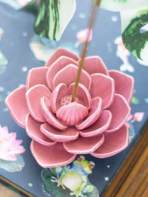 Pink Water Lily Incense Stick Holder - Aromatherapy