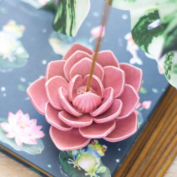 Pink Water Lily Incense Stick Holder - Aromatherapy
