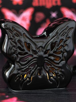 RE_48226.jpg Black Cut-Out Butterfly Oil Burner - Aromatherapy