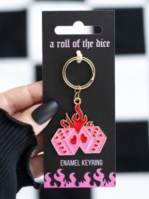 Flaming Dice Keyring - Spiritual Home Decor
