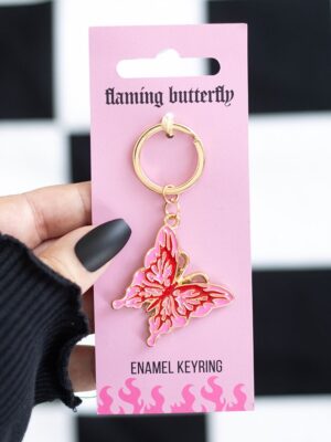 Flaming Butterfly Keyring - Spiritual Home Decor