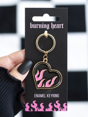 Burning Heart Keyring - Spiritual Home Decor