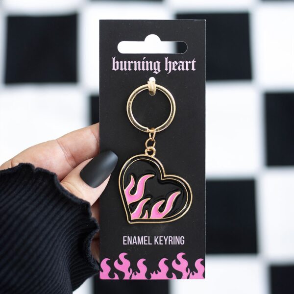 Burning Heart Keyring - Spiritual Home Decor