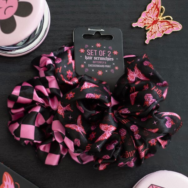 RE_49626.jpg Set of 2 Rebel Butterfly and Checkerboard Hair Scrunchies - Spiritual Home Decor