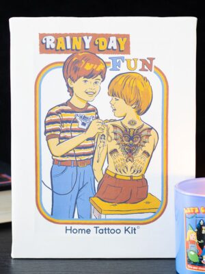 19x25cm Rainy Day Fun Canvas Plaque by Steven Rhodes - Spiritual Home Decor