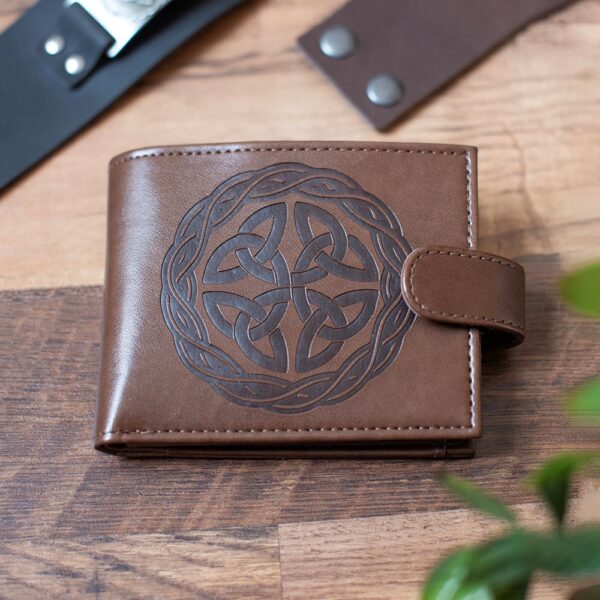 RL_80727.jpg Celtic Shield Knot Faux Leather Wallet - Spiritual Home Decor
