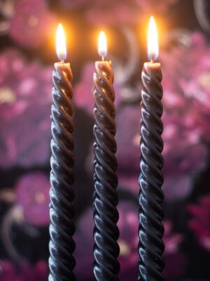 Set of 3 Dark Romance Twist Taper Candles - Aromatherapy
