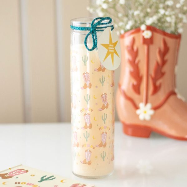 RO_55225.jpg Howdy Cowboy Boot Print Floral Tube Candle - Aromatherapy