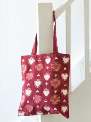 Sacred Heart Print Tote Bag - Spiritual Home Decor
