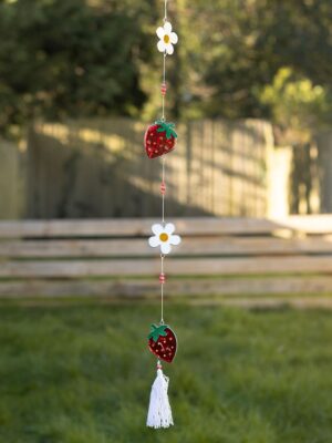 String of Daisy and Strawberry Suncatchers - Spiritual Home Decor
