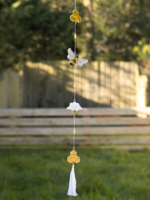 String of Bee and Honeycomb Suncatchers - Spiritual Home Decor