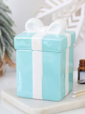Blue Christmas Present Oil Burner - Spiritual Home Decor