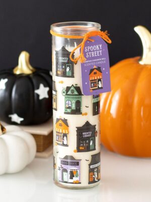 Spooky Street Pumpkin Cinnamon Roll Tube Candle - Aromatherapy