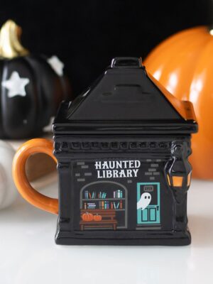 Haunted Library Lidded Mug - Gothic Decor