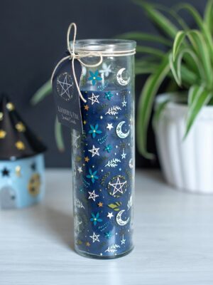Solstice Spell Print Blackberry & Pine Tube Candle - Witchcraft Ritual