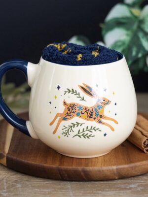 Leaping Hare Mug and Socks Set - Ceramic Mug