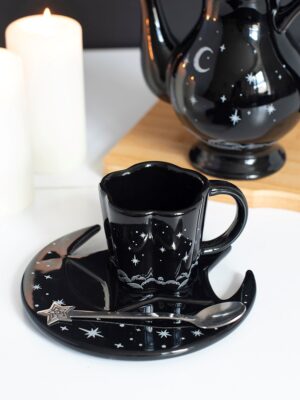 Spellbound Sky Espresso Cup, Saucer and Spoon Set - Witchcraft Ritual