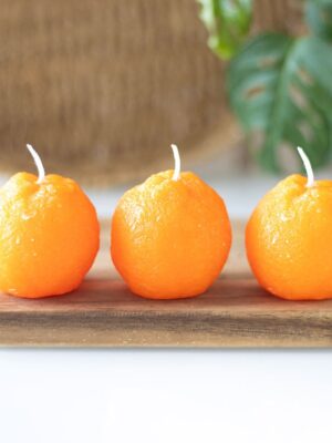 Set of 3 Orange Shaped Candles - Aromatherapy