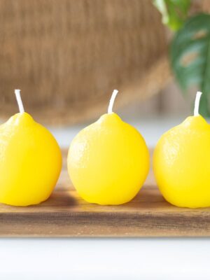 Set of 3 Lemon Shaped Candles - Aromatherapy