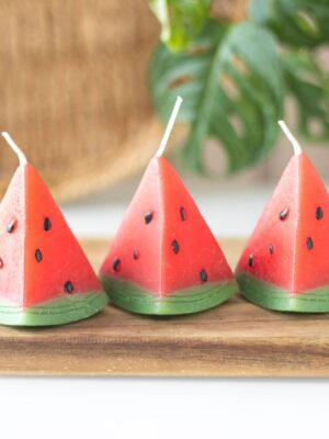 Set of 3 Watermelon Shaped Candles - Aromatherapy