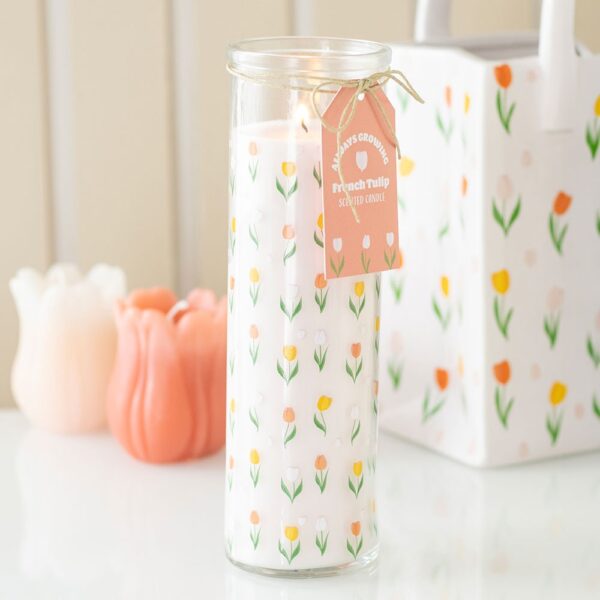 Tulip Print French Tulip Tube Candle - Aromatherapy