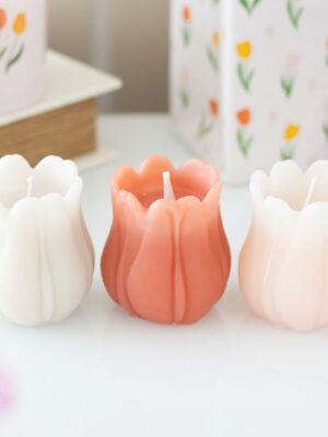 Set of 3 Tulip Shaped Candles - Aromatherapy