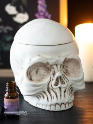 Weathered Skull Oil Burner and Wax Warmer - Spiritual Home Decor