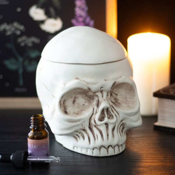 Weathered Skull Oil Burner and Wax Warmer - Spiritual Home Decor