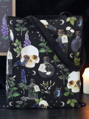 Venom & Vines Print Polycotton Tote Bag - Spiritual Home Decor