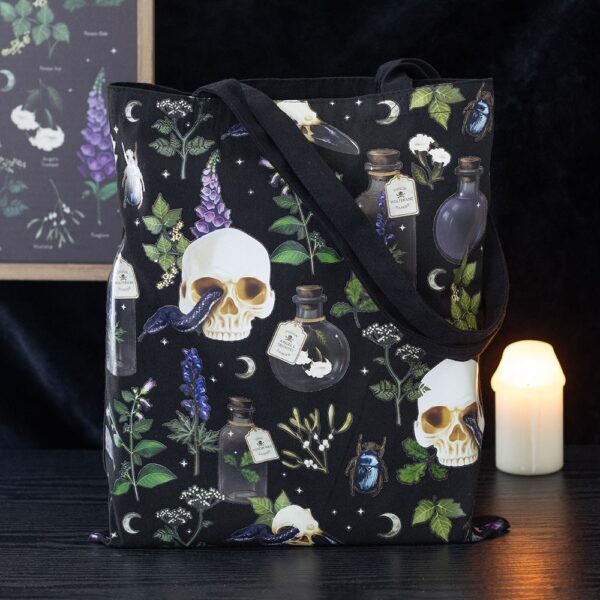 Venom & Vines Print Polycotton Tote Bag - Spiritual Home Decor