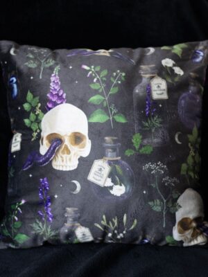 35cm Square Venom & Vines Print Cushion - Spiritual Home Decor