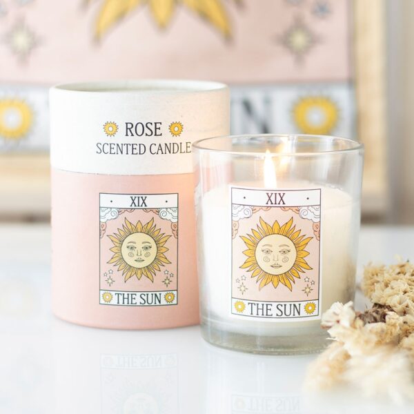 The Sun Vintage Tarot Rose Candle - Aromatherapy