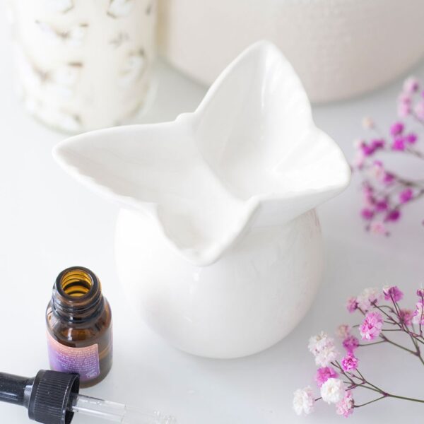 White Butterfly Oil Burner - Aromatherapy