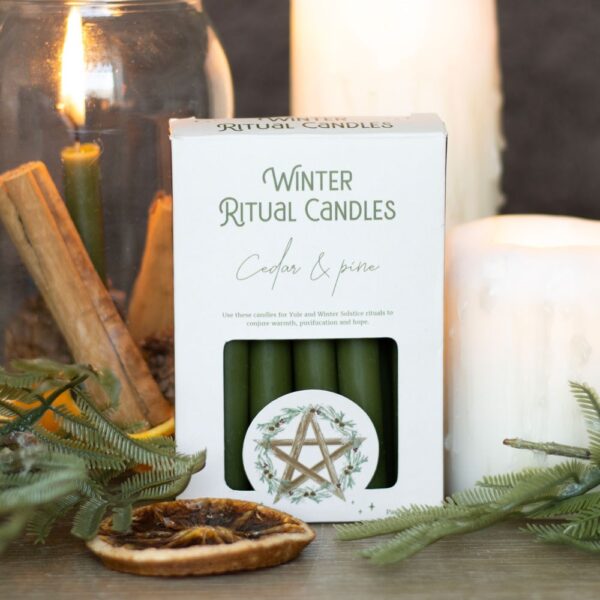 Cedar & Pine Winter Ritual Spell Candles - Witchcraft Ritual