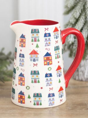 XS_49027.jpg Christmas Street Print Ceramic Flower Jug - Spiritual Home Decor